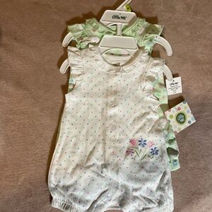 Little Me Floral and Polka Dot Romper Duo
